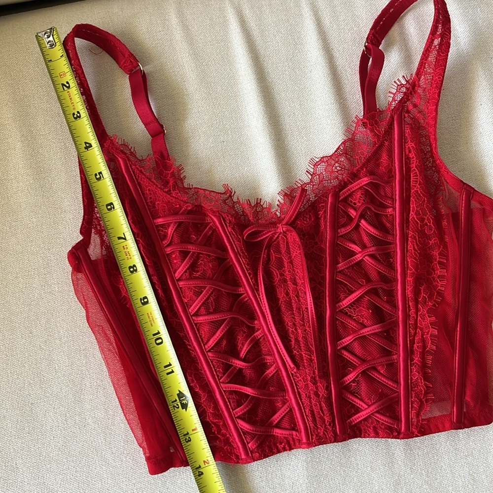 NWT Victoria's Secret Red Lace Corset - Picture 8 of 8